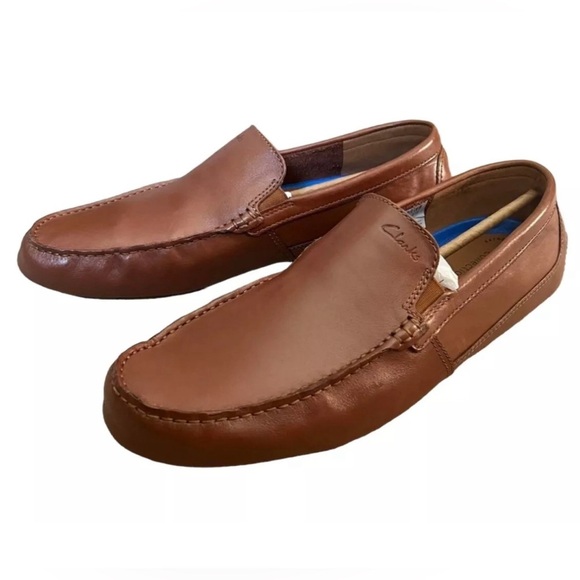 Clarks Other - Clarks Markman Plain Extreme Comfort Mens 11 Brown Leather Casual Loafer NEW
